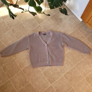 Grey Button-Up Cropped Cardigan